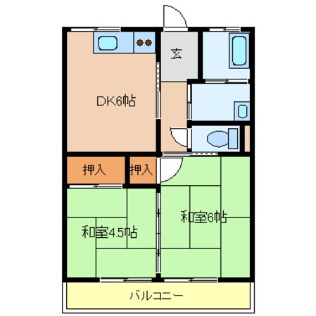 大渕ハイツの物件間取画像